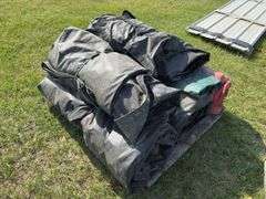 Assorted sizes of lumber & steel tarps, approx 6, *Unreserved*