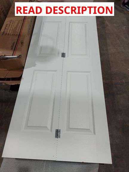 JUBEST 30IN. X 80IN. BIFOLD DOOR, 6 PANEL PRIMED BIFOLD INTERIOR DOORS, HOLLOW CORE BI FOLD CLOSET D