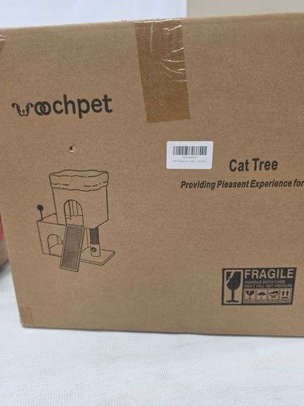 WOOCHPET 32INCH TALL CAT TREE WITH 2 CAT CONDO FOR ADULT CATS COZY CAT TOWER WITH SCRATCHING POST AN