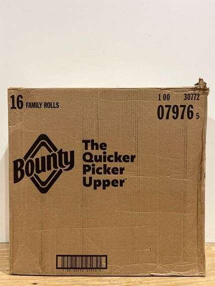 BOUNTY PAPER TOWELS QUICK SIZE, WHITE, 16 FAMILY ROLLS = 40 REGULAR ROLLS