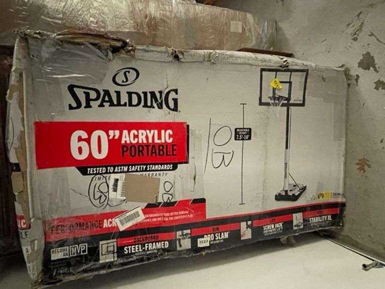 Spalding 60 In. Acrylic Screw Jack Portable Basketball Hoop System