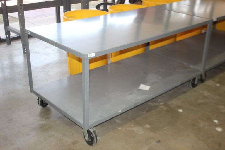 ULINE 2-TEIR ROLLING CART APROX 6' X 3' X 3'