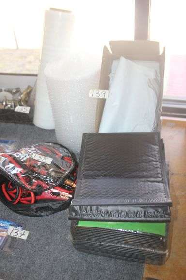 SHIPPING SUPPLIES INCLUDING UCGO BUBBLE MAILERS #2; BUBBLE WRAP, SARAN WRAP ECT
