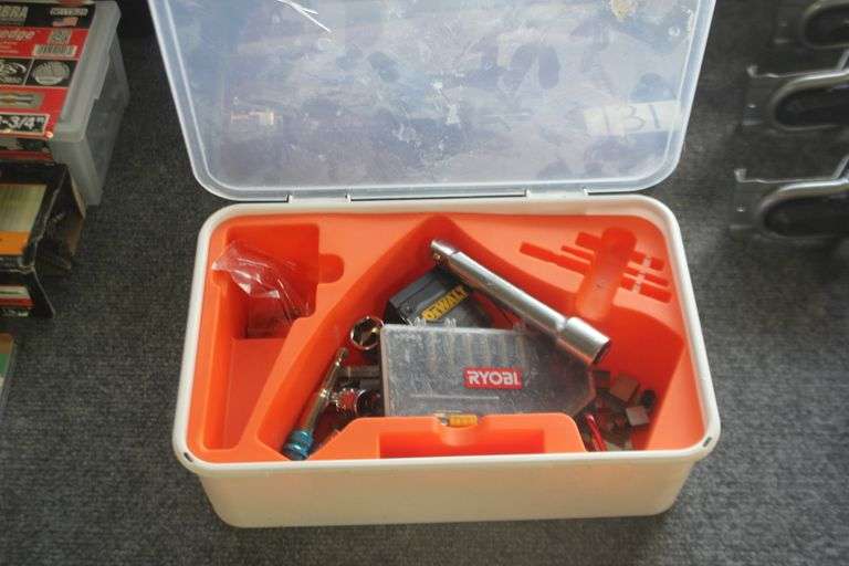IKEA 22204 STORAGE BOX FOR RC REMOTE WITH TOOL ATTACHMENTS INCLUDING SOCKETS, BITS, EXTENSION AND MORE