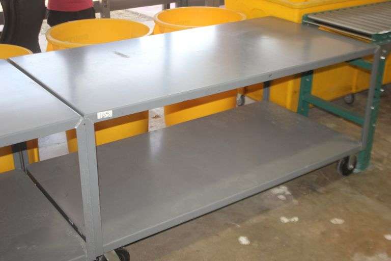 ULINE 2-TEIR ROLLING CART APROX 6' X 3' X 3'