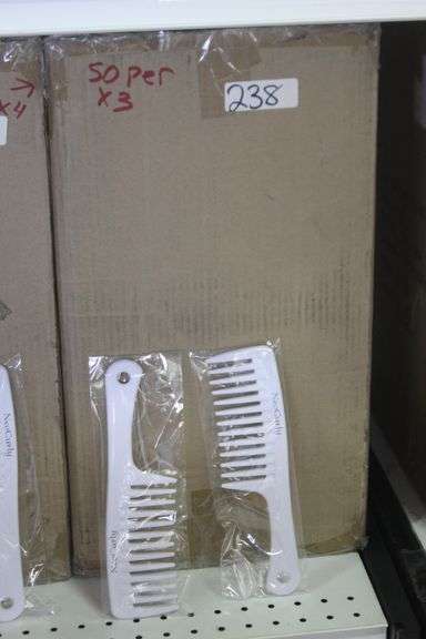 NEO CURLY WHITE WIDE TOOTH DETANGLE & STYLE COMB BRAND NEW IN PACK RETAIL $14  EA. SOLD PER 50 PACK
