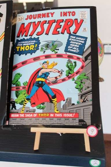 2014 MARVEL JOURNEY INTO MYSTERY THOR POSTER APROX 16" x 12" *double sided with separate art on back!!*