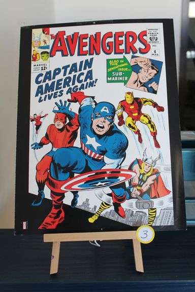2014 MARVEL THE AVENGERS CAPTAIN AMERICA POSTER APROX 16" x 12" *double sided with separate art on back!!*