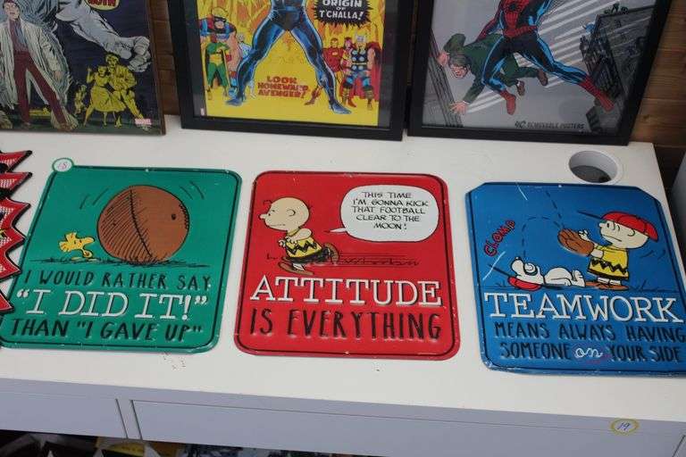 PEANUT THEMED METAL SIGNS APROX 12"x14"