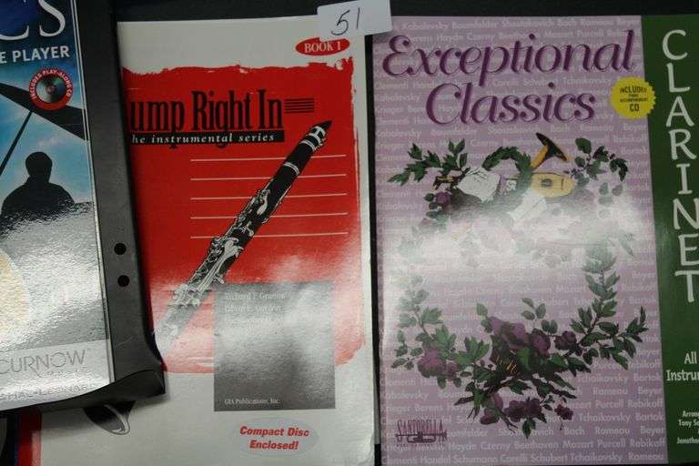 CLARINET SHEET MUSIC BOOKS INCLUDING JUMP RIGHT IN BOOKS 1 & 2 ; INTERMEDIATE SONG BOOK, ECT
