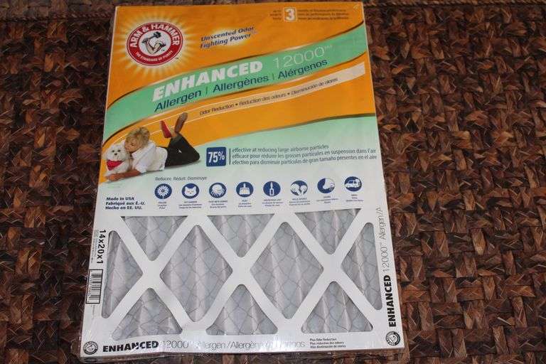 ARM & HAMMER 14"x20"x1" AIR FILTERS MOST 1200 ENHANCED ALLERGEN; AND 3M FILTRETTE 16"x20"x1