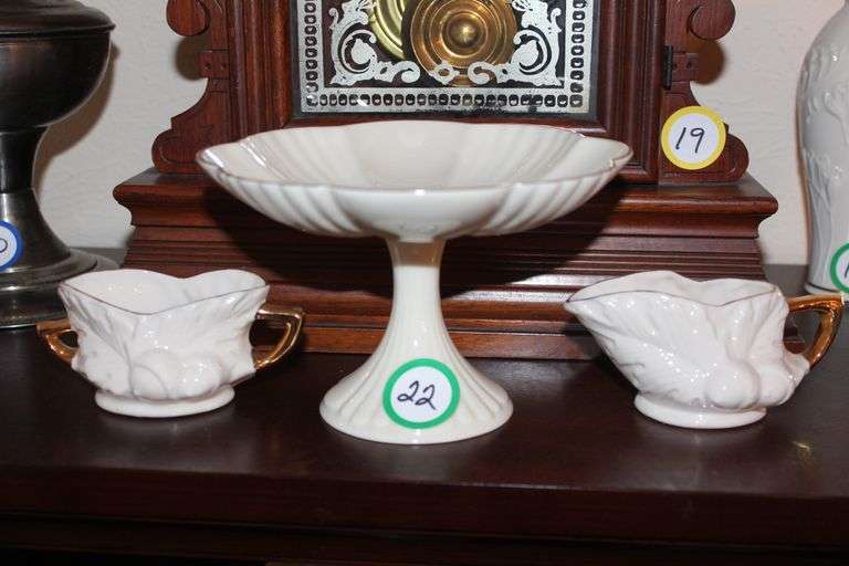 CLENEYL 61 GOLD TRIMMED HAND CRAFTED & LENOX PORCELAIN STAND