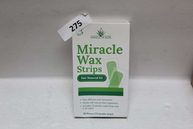 MIRACLE OF ALOE MIRACLE WAX STRIPS HAIR REMOVAL KIT WITH 20 PIECES (10 DOUBLE STRIPS) 85332131 SIZE 1 NPS025