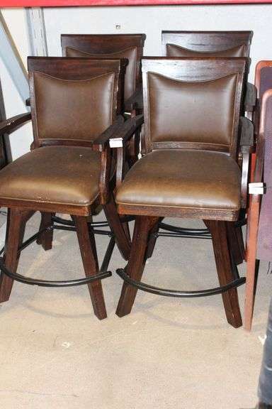ECI POLYESTER FOAM PADDED SOLID WOOD CHAIRS WITH BLACK METAL FOOT REST