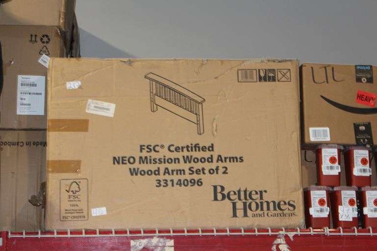 BETTER HOMES AND GARDENS CERTIFIED NEO MISSION WOOD ARMS SET OF 2 3314096