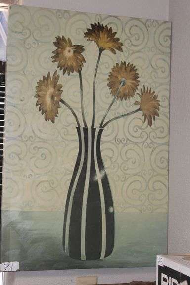 LARGE FLORAL CANVAS ART