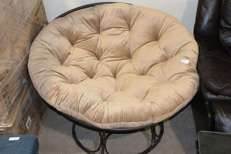 BROWN METAL PAPASAN OUTDOOR LOUNGE CHAIR HARDLY USED