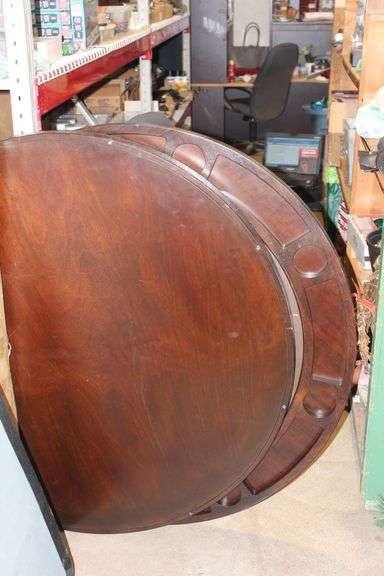 SOLID WOOD 8-PERSON POKER TABLE TOP, CONVERTS TO NORMAL DINING TABLE TOP APROX 4.5'