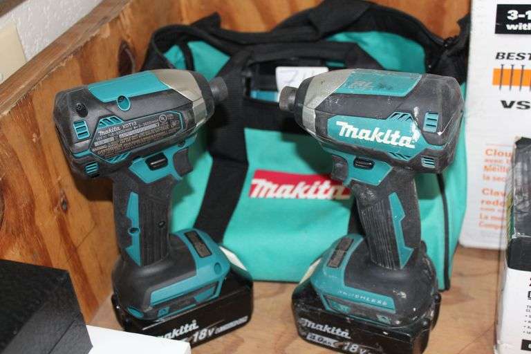 MAKITA XDT13 18V CORDLESS BRUSHLESS DRIVER 3600/MIN EACH WITH BATTERY, SOFT TOOL BAG INCLUDED