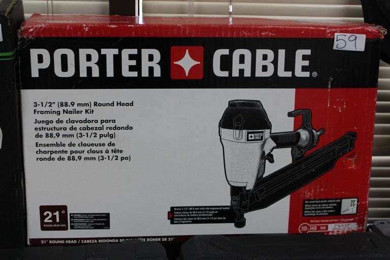 PORTER CABLE 3-1/2" ROUND HEAD FRAMING NAILER KIT 21DEG. FR350B