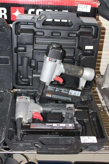 PORTER CABLE BN200SB 2" 18GA. BRAD NAILER * NS150C 1-1/2" 18GA. NARROW CROWN STAPLER WITH HARDCASE INCLUDED.. SOLD PER TOOL