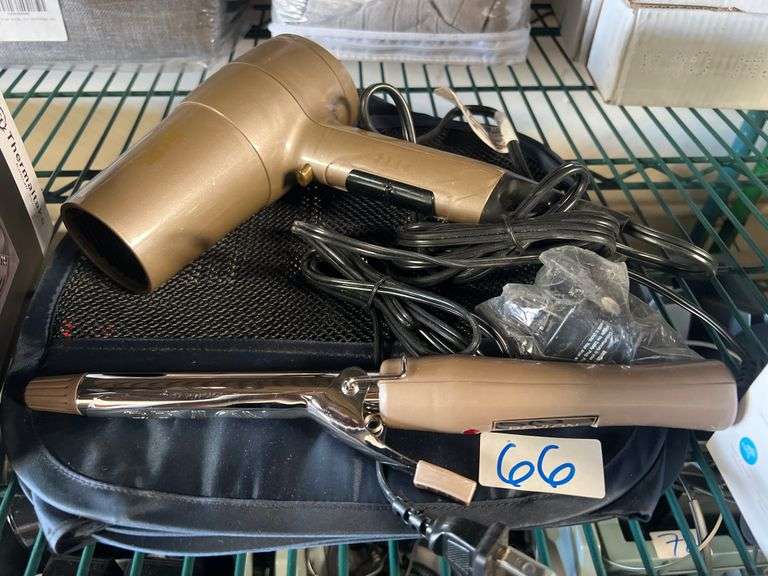 REVLON HAIR DRYER RV-485 AND SMALL CURLING IRON RV-001