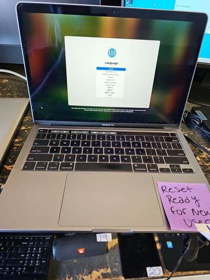 APPLE MACBOOK PRO MODEL A2251 POWERS ON, RESET AND READY FOR NEW USER