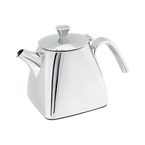 STELLAR PLAZA MODERN SQUARE DESIGN MIRROR FINISHED STAINLESS STEEL TEAPOT 0.6L
