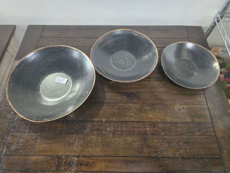 METAL WALL HANGING DÉCOR BOWLS SET OF 3