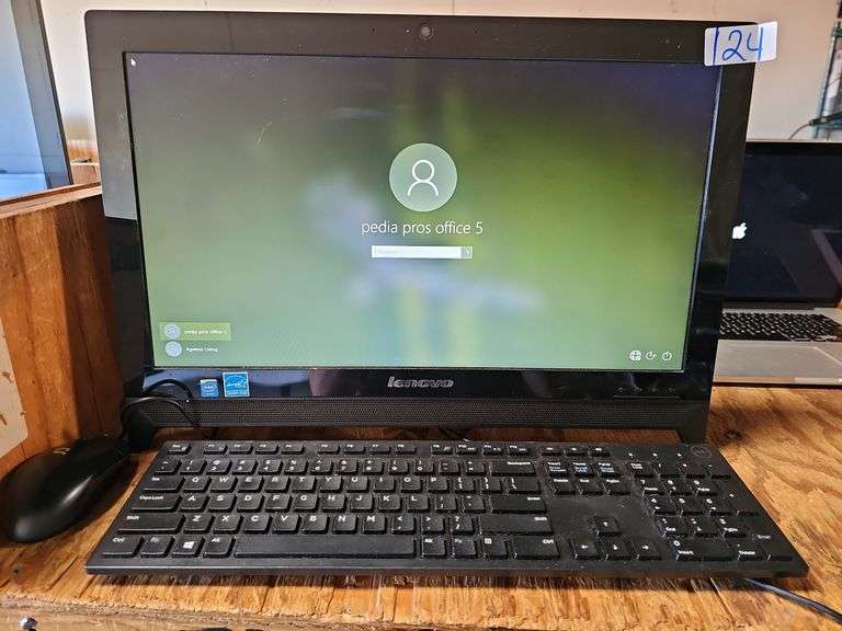 LENOVO ALL IN ONE 19.5" PC MONITOR MODEL F0B3 WITH USB MOUSE & KEYBOARD INCLUDED; powers on but password locked