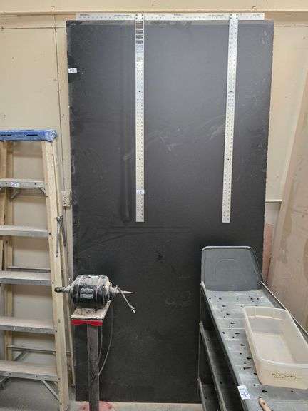 BLACK LAMINATE WOOD SHEETS INCLUDING (2) APROX 49"x3/4"x97" & (2) 20"x3/4"x29" **sold per large piece with smaller pcs as lot bonus