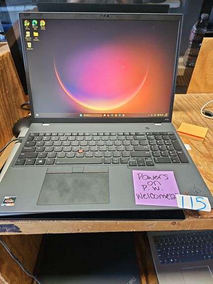 LENOVO THINKPAD P16s GEN 2 LAPTOP WITH AMD RYZEN 5 PRO POWERS ON WITH PASSWORD INCLD.