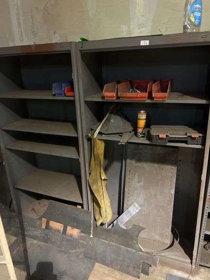 TENNSCO METAL FILING CABINET APROX 36"x18"x72" WITH CONTENTS INCLD. **bins not incld.