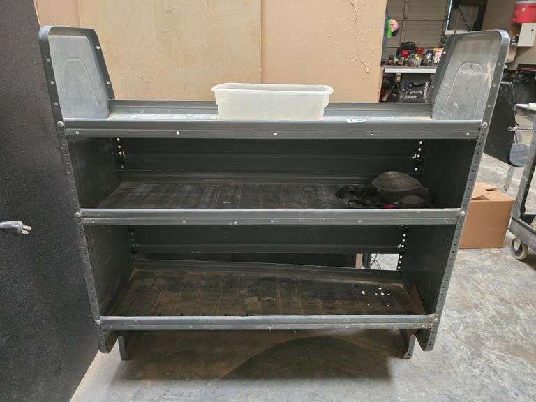 ADRIAN STEEL METAL 3-TIER SHELVING UNIT APROX 44"x14"x46"