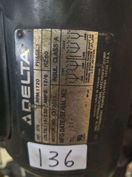 DELTA 17-900 DRILL PRESS SINGLE PHASE 1720RPM APROX 5'5"H