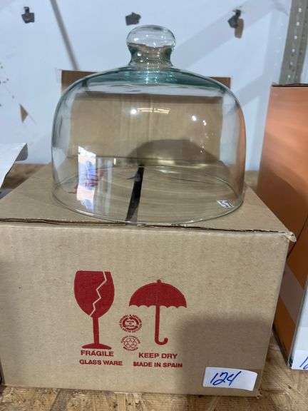 TAG HEAVY GLASS CAKE STAND 750628 APROX 10"DIA PLATE