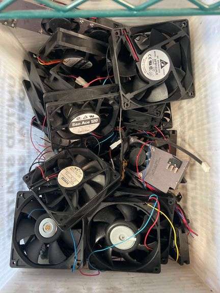 DC BRUSHLESS FANS IN VARIOUS SIZES AND BRANDS APROX 20+ IN LOT