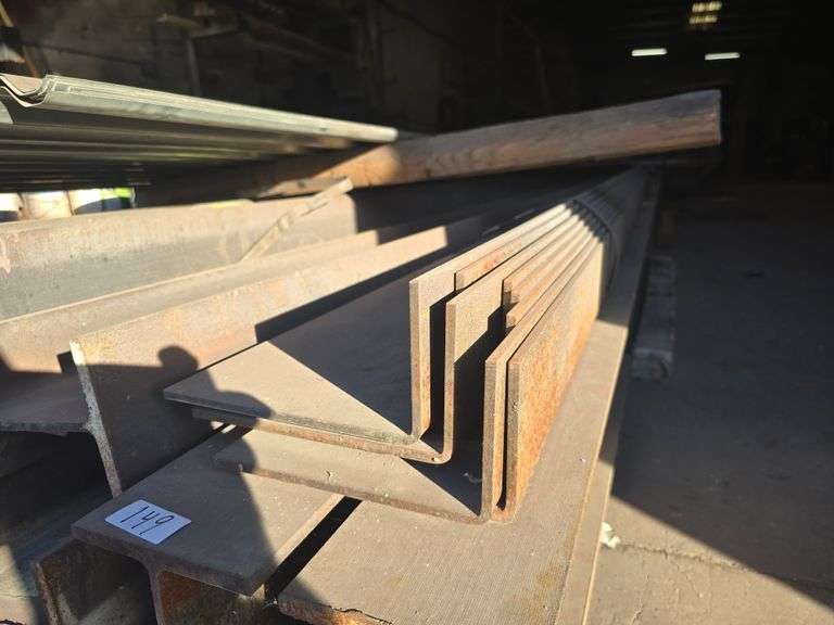 25' SOLID STEEL I-BEAMS (11) 8" x 5-1/4" & (2) 12.5" x 4" ; AND (8) SOLID STEEL ANGLE L-BEAMS 10'L x 8"W **Sold per Piece**