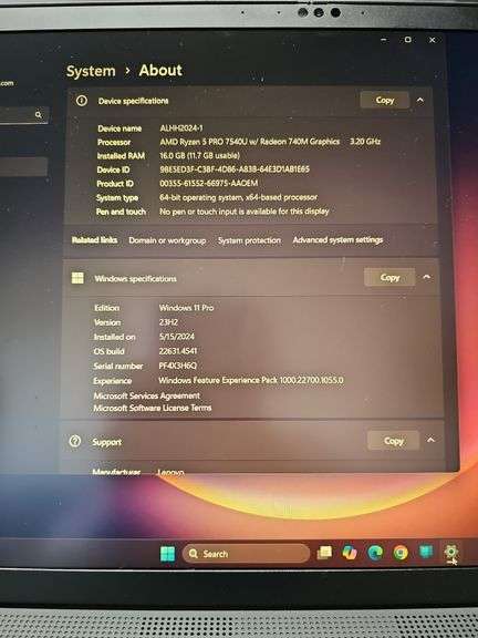 LENOVO THINKPAD P16s GEN 2 LAPTOP WITH AMD RYZEN 5 PRO POWERS ON WITH PASSWORD INCLD.