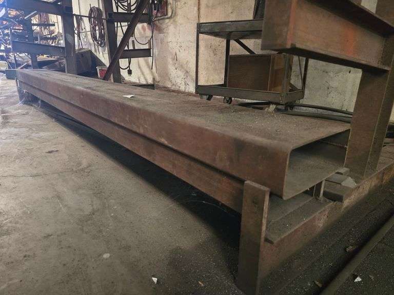 9'11" HOLLOW RECTANGLE IRON STOCK APROX 10"x4" & OTHER MISC IRON STOCK PCS