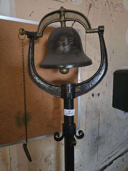 SOLID METAL STANDING BELL APROX 6'H