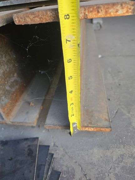 25' SOLID STEEL I-BEAMS (11) 8" x 5-1/4" & (2) 12.5" x 4" ; AND (8) SOLID STEEL ANGLE L-BEAMS 10'L x 8"W **Sold per Piece**