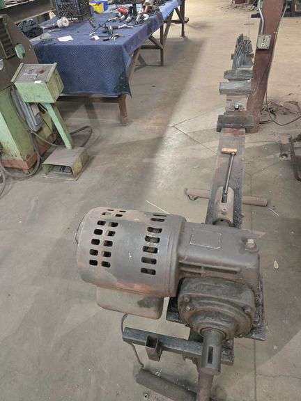 BLACKSMITHING ELECTRIC WROUGHT IRON FORMING MACHINE CUSTOM MADE APROX 9'L x 2' base W x 45"