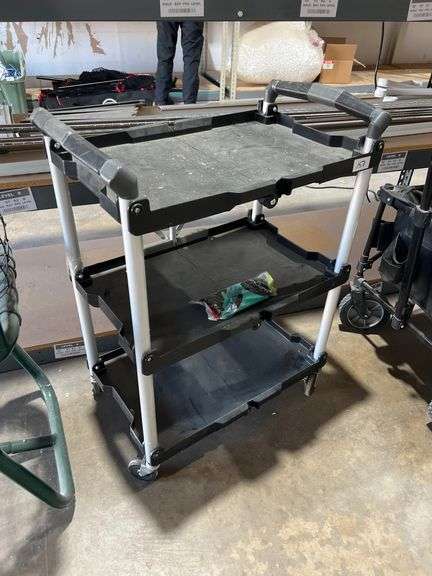 OLYMPIA 3-TIER ROLLING CART APROX 26" x 15" x 32"