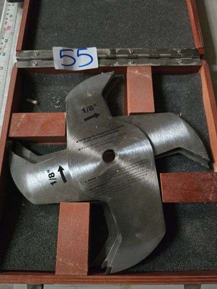 1/8" CHIPPER BLADE SET OF 4 IN WOODEN CASE