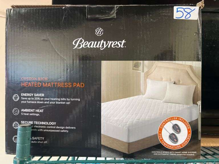 BEAUTYREST COTTON RICH HEATED MATTRESS PAD FOR XL TWIN BEDS