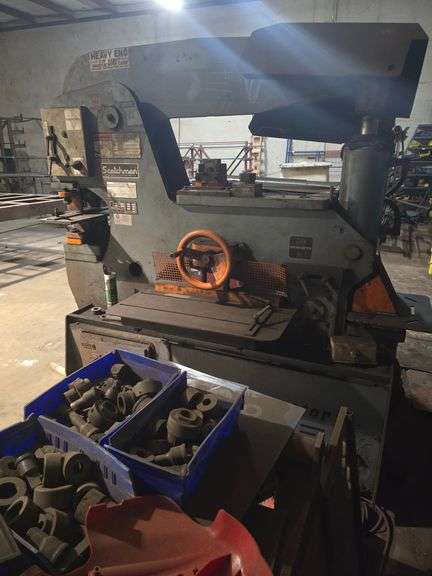 SCOTCHMAN DUAL OPERATOR 100 TON IRON WORKER MODEL 00/100/24M 5HP 230V 3PH 2650 HYDRAULIC SYSTEM PRESSURE 100-24M **hard wired in