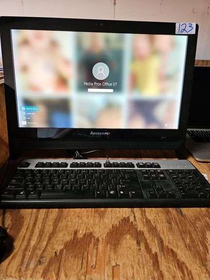 LENOVO ALL IN ONE 19.5" PC MONITOR MODEL F0B3 WITH USB KEYBOARD INCLUDED; powers on but password locked