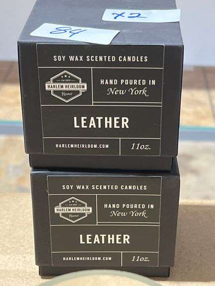 HARLEM HEIRLOOM 11OZ SOY WAX LEATHER SCENTED CANDLES HAND POURED IN NEW YORK