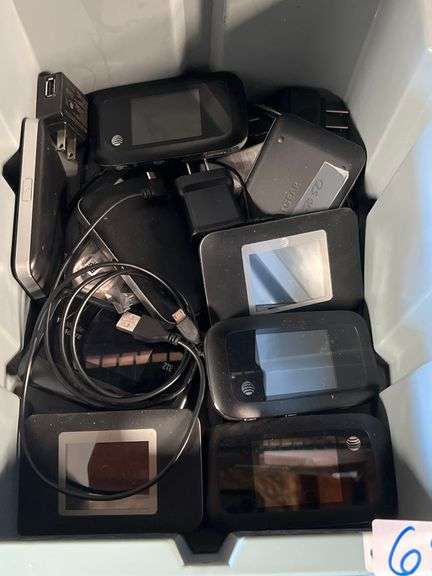 VARIETY OF PERSONAL WIFI HOTSPOTS INCLUDING AT&T NETGEAR ; T-MOBILE 4G LTE ZTE MODEL MF915 ECT, WITH SOME CHARGERS INCLD.